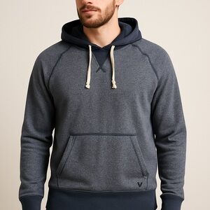 American Eagle Blue Heather Raglan Hoodie –‎ Size L